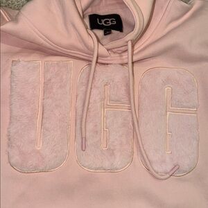 Ugg Rey fluffy logo pink hoodie XL